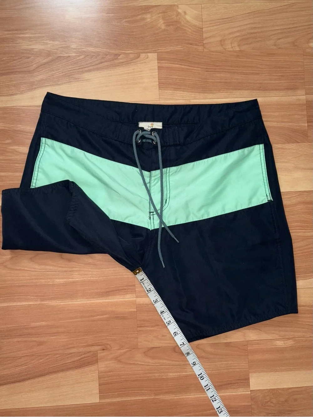 Marine Layer Navy Colorblock Board Swim Trunks Size 34 Large Beach Surf Nautical